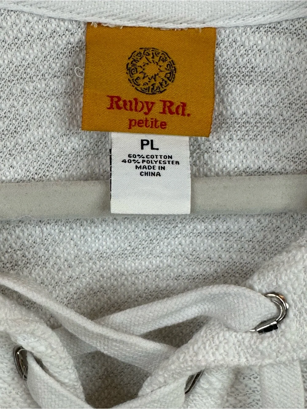 Ruby Rd. PL White Lace-Up Pullover Sweater - Picture 3 of 6